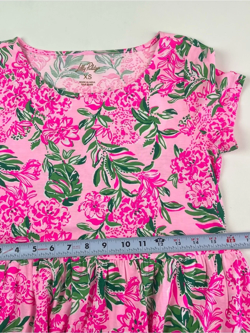 Lilly Pulitzer Pink Geanna Floral Short-Sleeve Tiered mini Dress